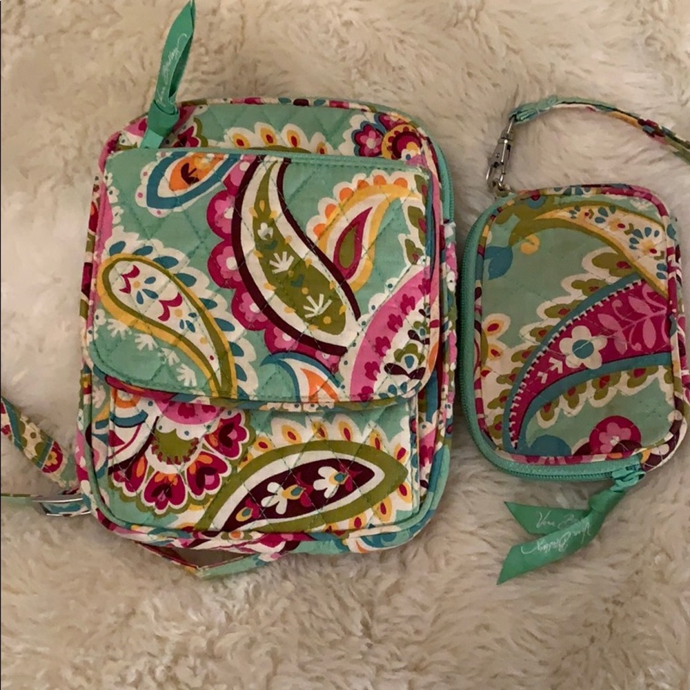 Vera Bradley Mint Green Paisley Crossbody&Wristlet